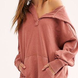 Free people pink heathered pullover sweatshirt
